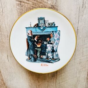 Norman Rockwell TEA FOR TWO Decorative Plate & Original Hanger